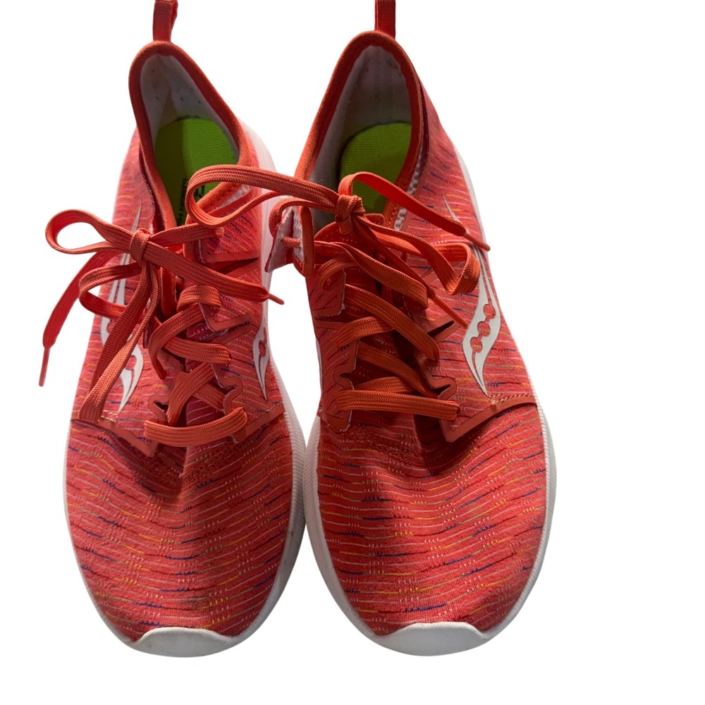 Saucony Stretch & Go‎ Breeze Womens Running Shoes Coral Orange Striped Sneaker